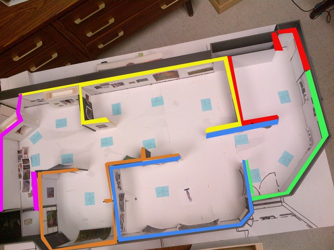 gallery with color sections